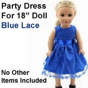 Doll Blue Dress - Beautiful Details on the Dress - For 18" Dolls - NWT